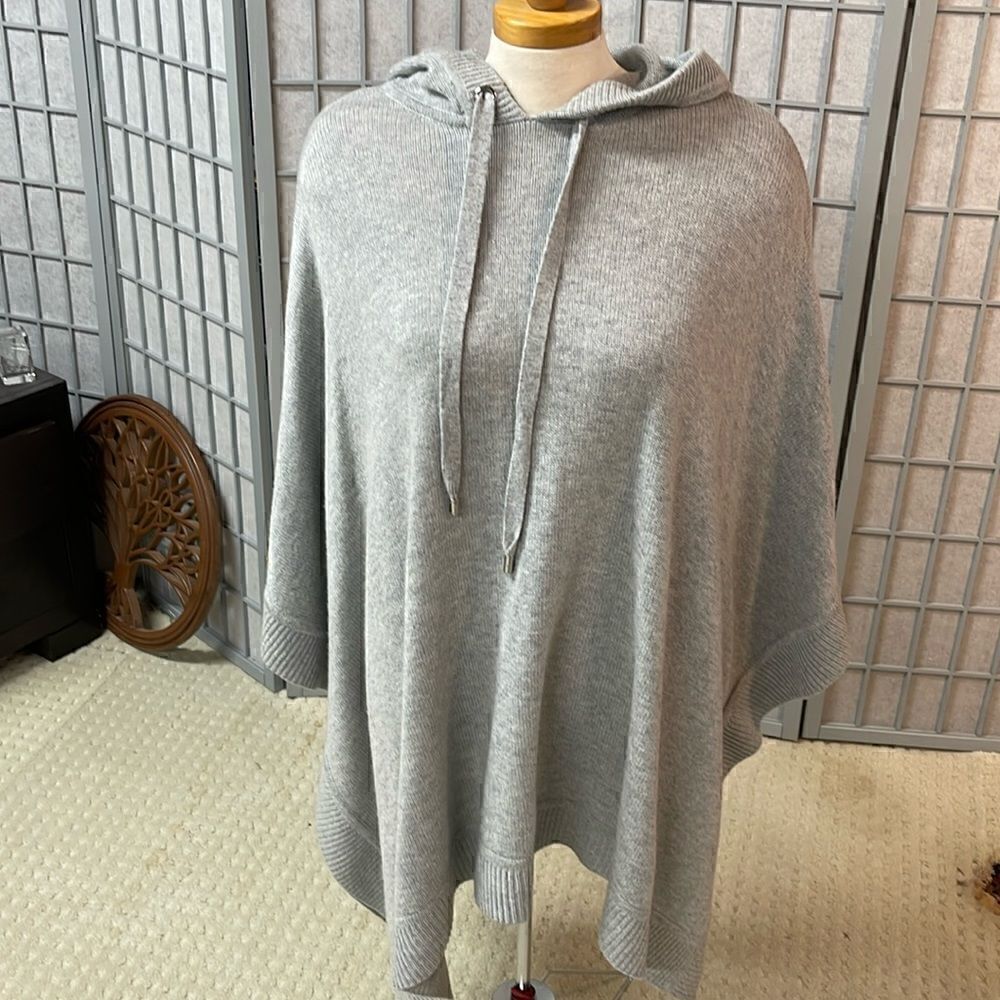 Michael Kors Knit Poncho, Grey Small/Medium